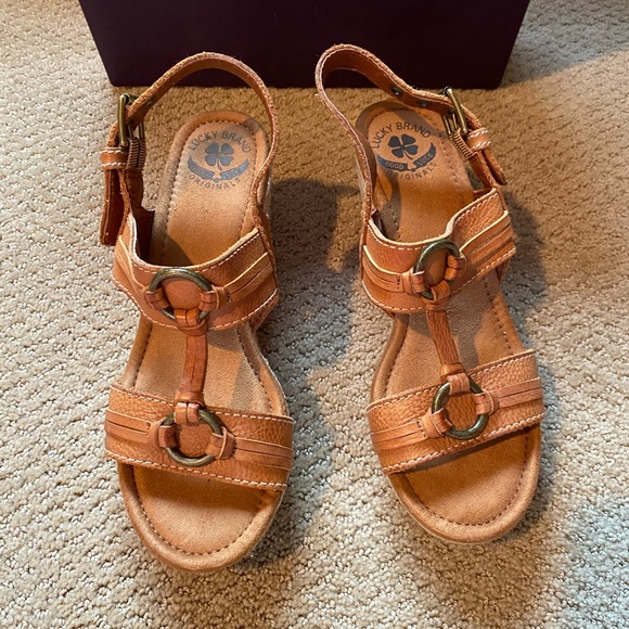 Lucky Brand wedge sandals. Size 10. Never worn - Picture 2 of 5